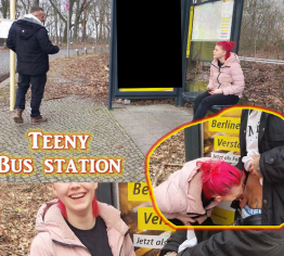 Eine Olle an der Bushalte klar gemacht