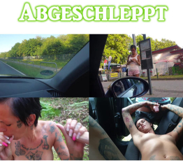 Frau an der Bushalte mitgenommen