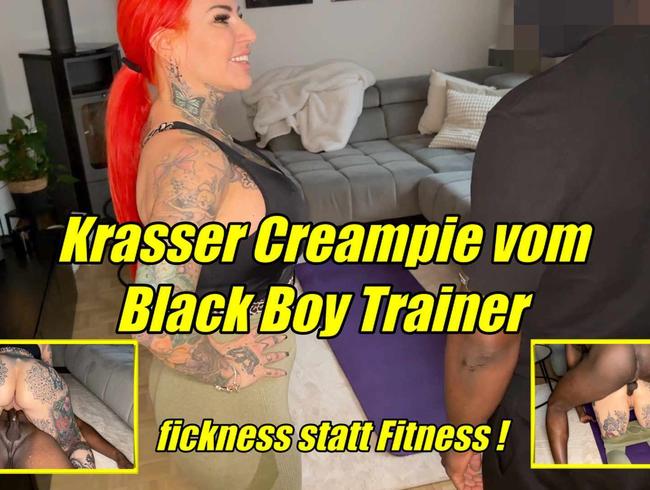 Krasser Creampie vom  Black Boy Trainer fickness statt Fitness !